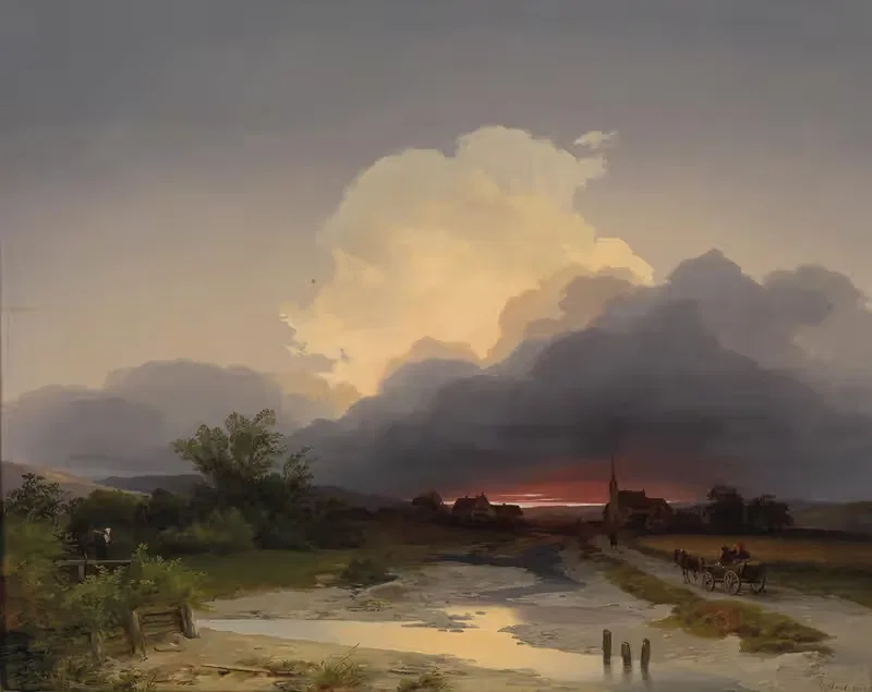 Возвращение в вечернем свете by Игнац Раффальт, 1844 — digital art print download