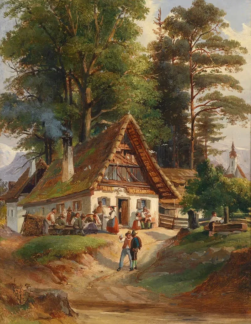 Dorfschenke by Johann Nepomuk Passini, 1865 — digital art print download
