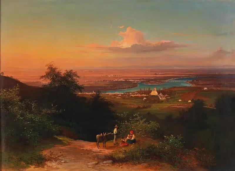 Blick über Nussdorf by Josef Schwemminger — digital art print download