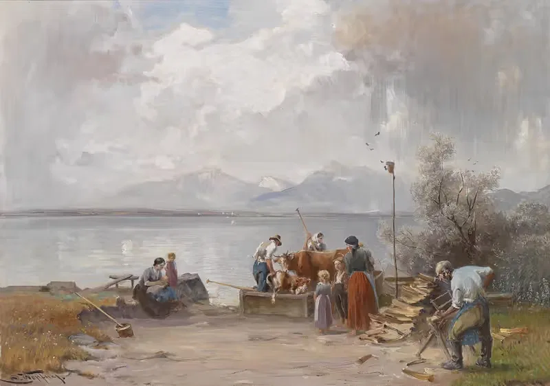 Überfuhr der Tiere by Joseph Wopfner — digital art print download