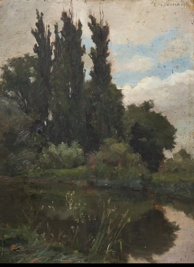 Тополя у воды by Карл Мария Тума — digital art print download