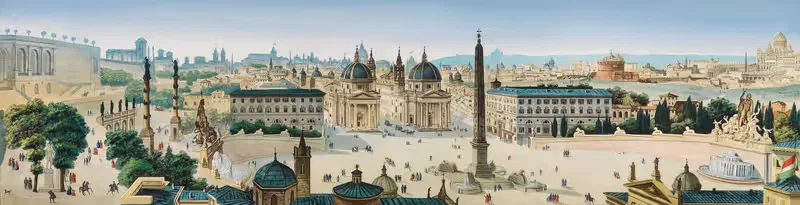 Panorama von Rom by Leopoldo Calvi — digital art print download