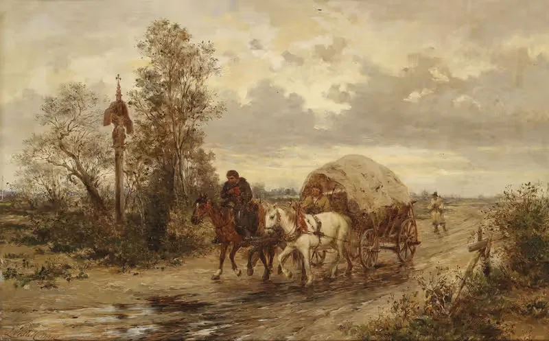На загородной дороге by Людвиг Гедлек — digital art print download