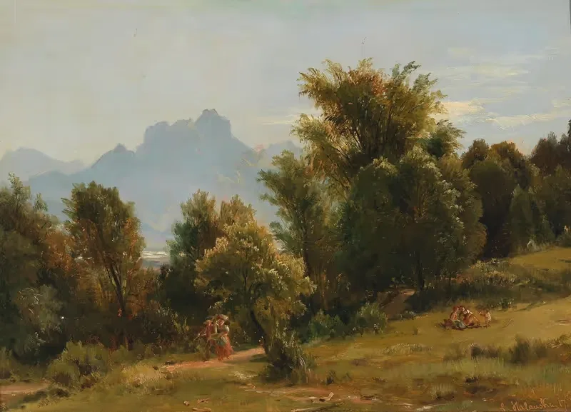 Scene with Trees near Brannenberg, Bavaria — Ludwig Halauska