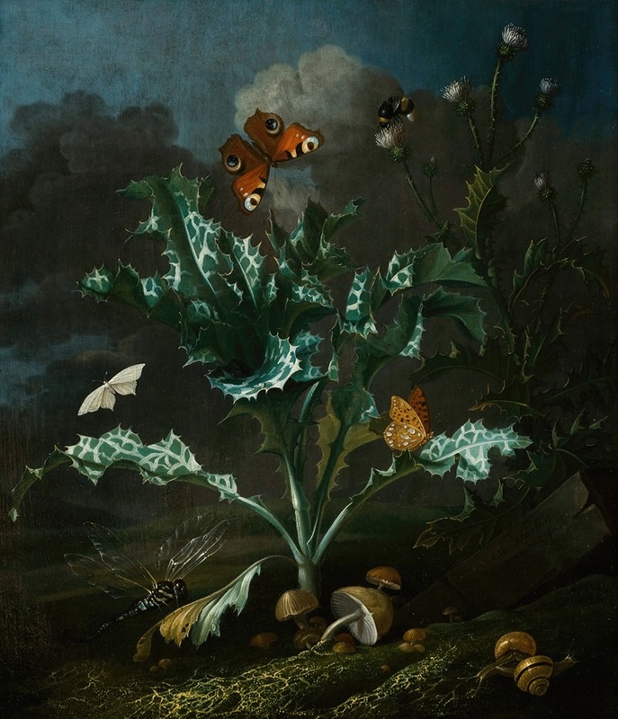 Thistles and Butterflies by Отто Марсейус ван Шрик — digital art print download