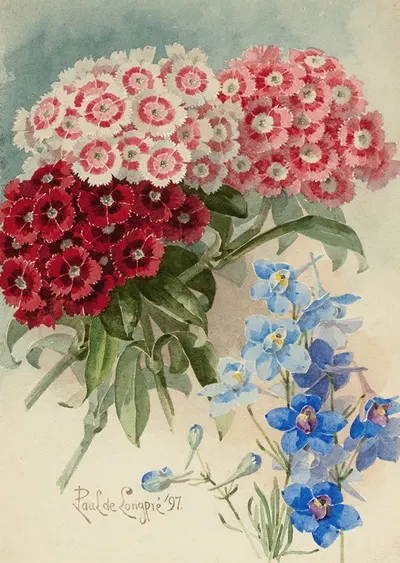 Spring Bouquet by Paul de Longpre, 1897 — digital art print download