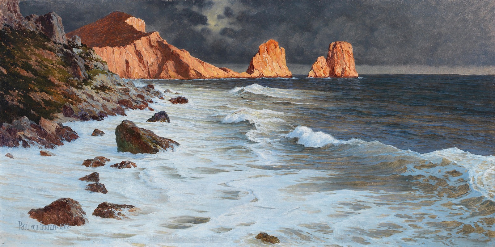 Берег у Капри by Пауль фон Шпауна, 1907 — digital art print download
