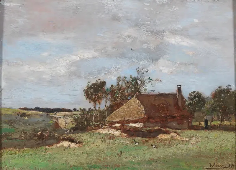 Пейзаж с фермерским домом by Рудольф Рибарц, 1879 — digital art print download
