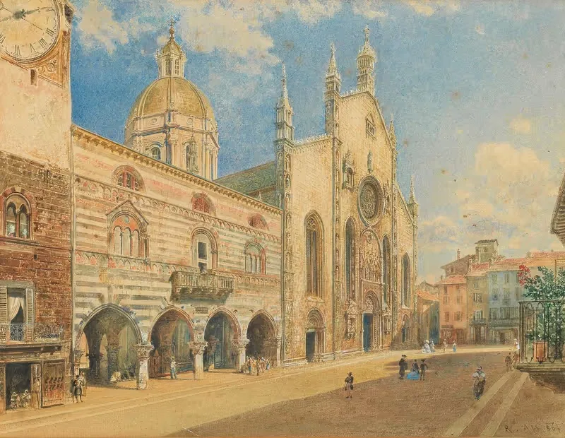 Собор в Комо by Рудольф фон Альт, 1864 — digital art print download