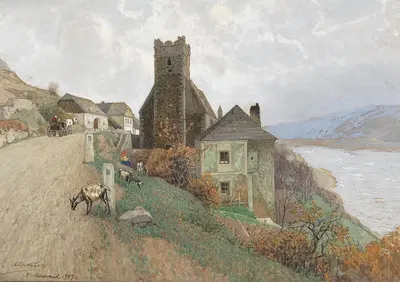 Берег Дуная в Санкт-Михаиле by Рудольф Вебер, 1909 — digital art print download