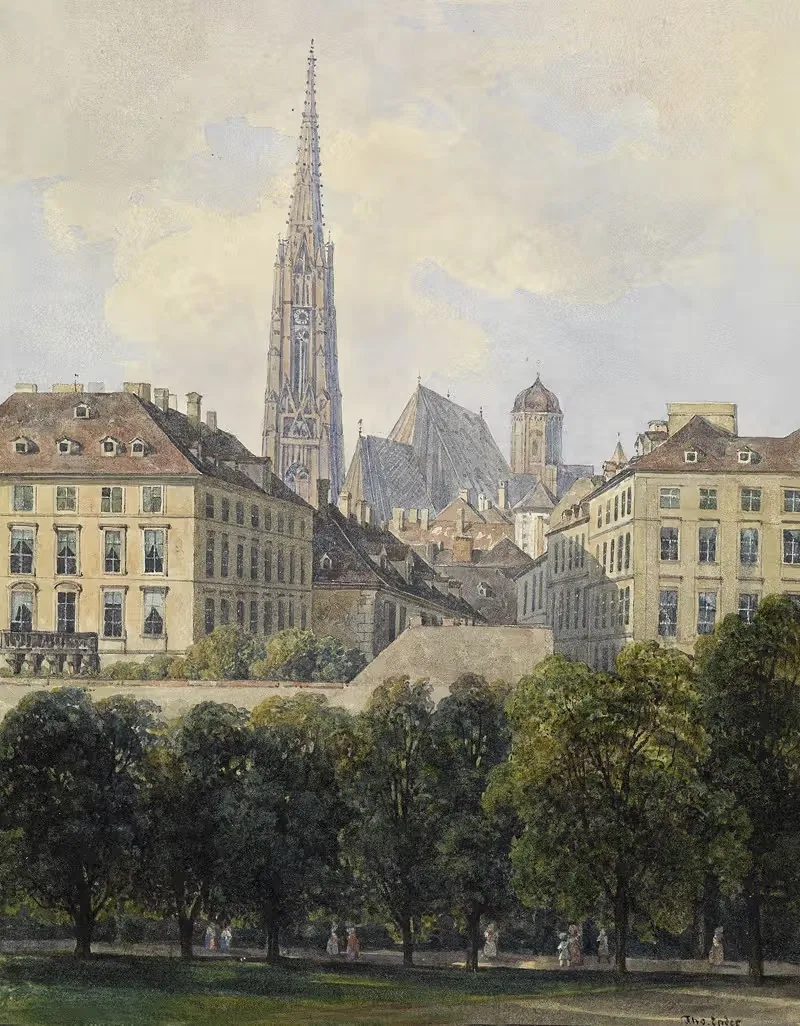 Blick auf den Stephansdom vom Glacis aus — Thomas Ender