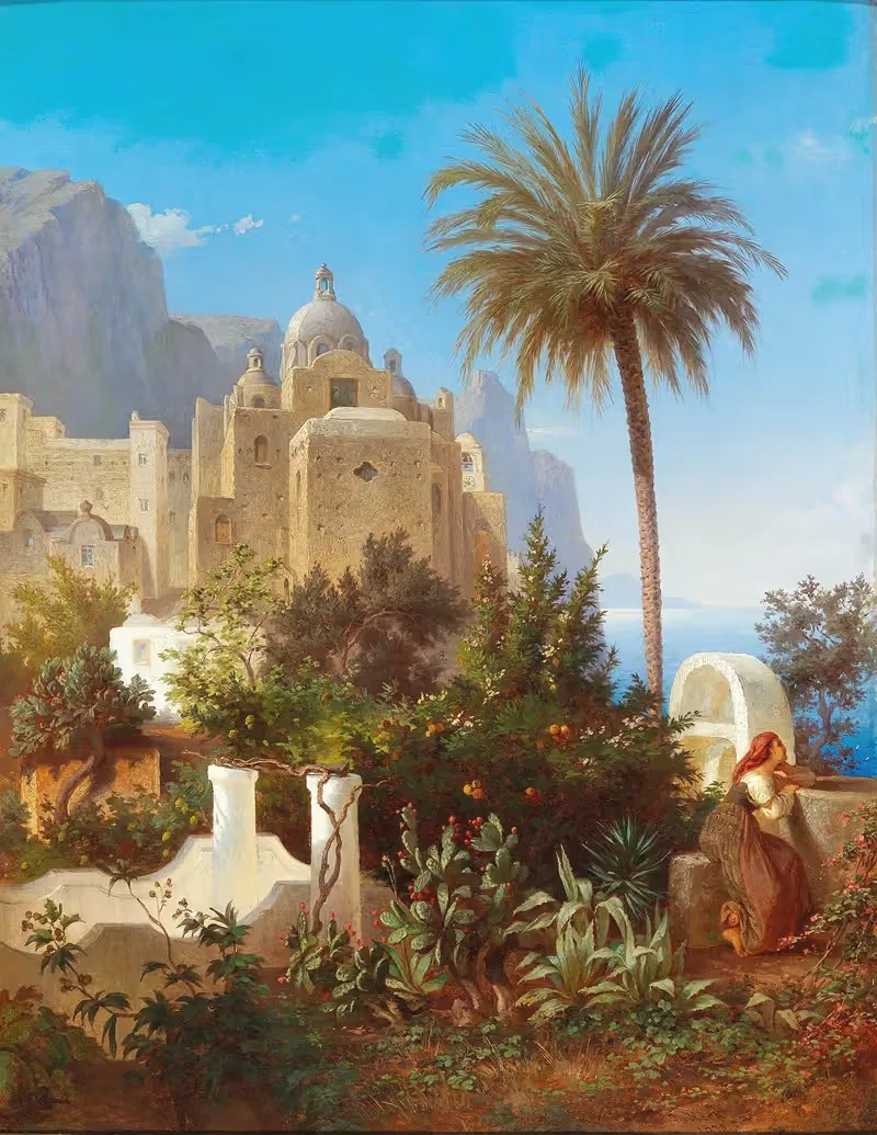 Капри, церковь Сан-Стефано by Вильгельм Эмиль Роберт Хек — digital art print download
