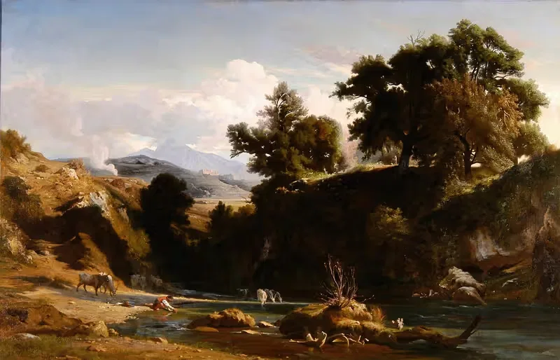 Bords de l'Anio, aux environs de Tivoli — Jean-Achille Benouville