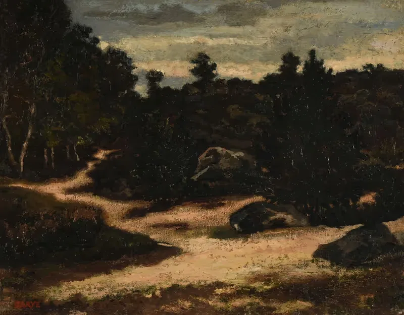 Chemin sableux en forêt de Fontainebleau — Antoine-Louis Barye