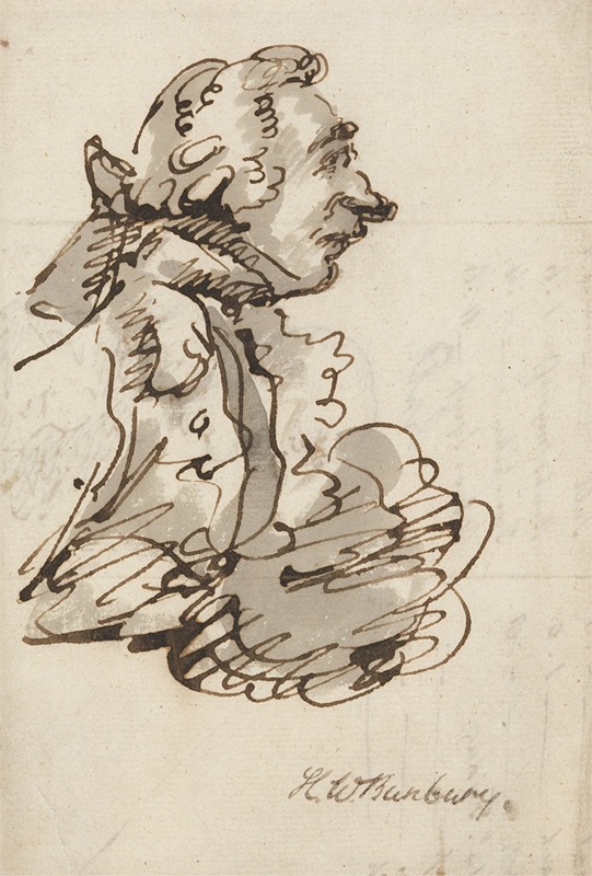 A Man with a Long Nose and Tie Wig — Henry William Bunbury