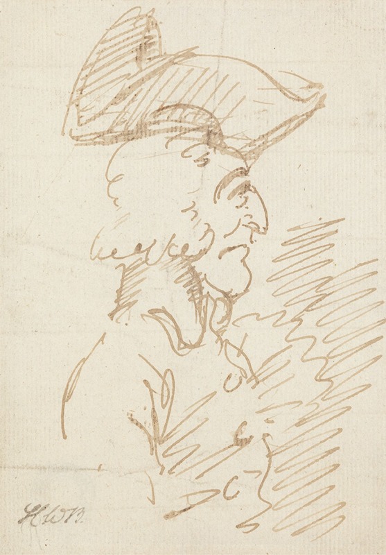 An Elderly Hook-nosed Man in a Cocked Hat by Генри Уильям Бунбери — digital art print download
