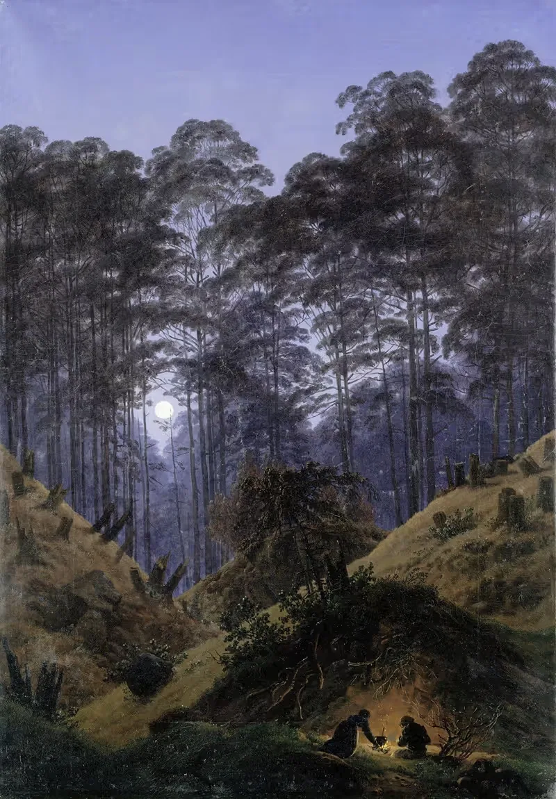 Inside the forest in the moonlight by Caspar David Friedrich — digital art print download