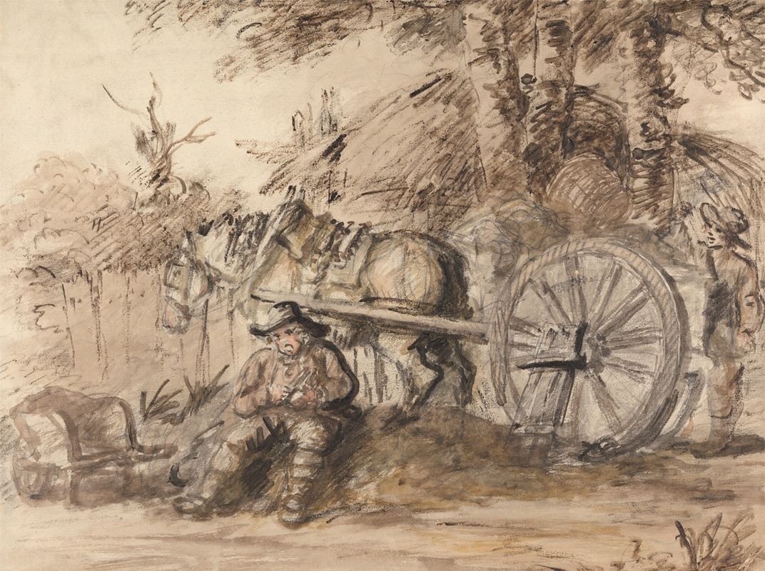 Carter Filling his Pipe by Генри Уильям Бунбери — digital art print download