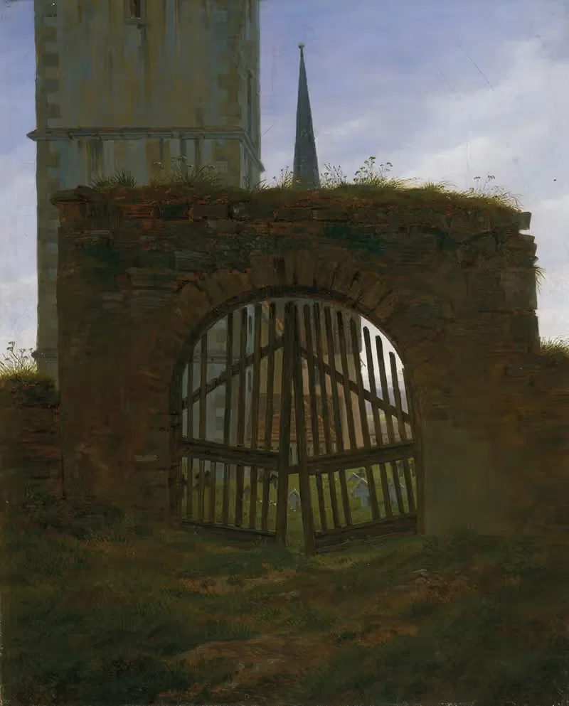 The Cemetery Gate (The Churchyard) — Caspar David Friedrich