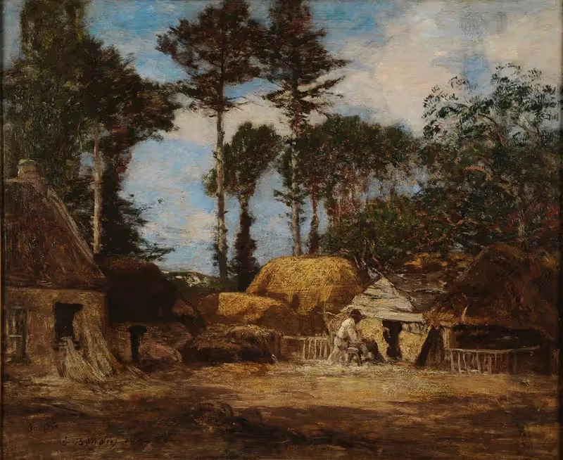 Бретонская ферма by Южен Буден, 1857 — digital art print download