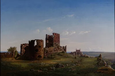 Вид на руины замка Хаммерсхус by Фердинанд Рихардт, 1849 — digital art print download