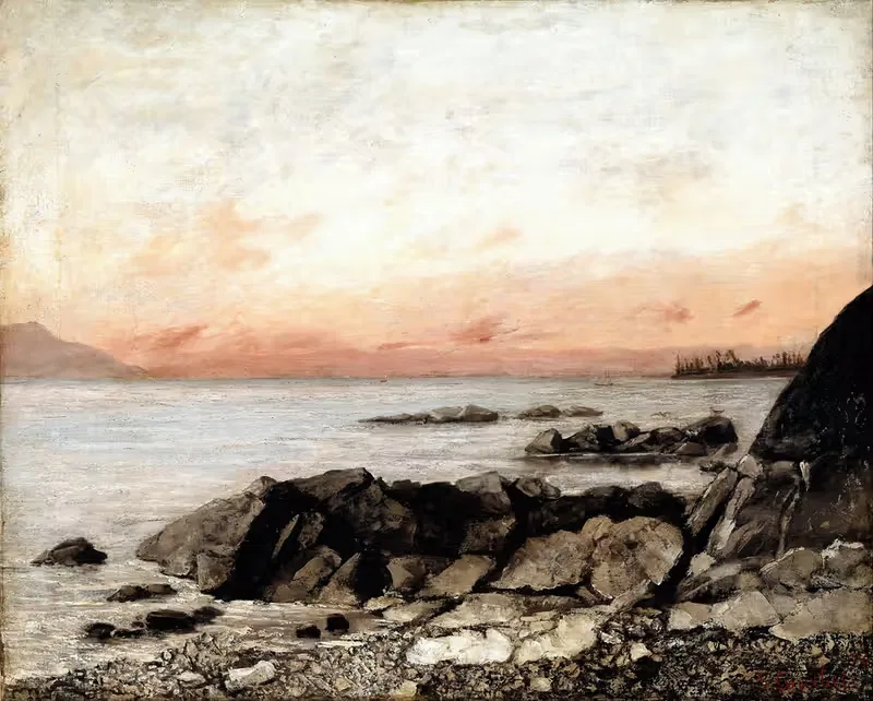 Закат, Веве, Швейцария by Гюстав Курбе, 1874 — digital art print download
