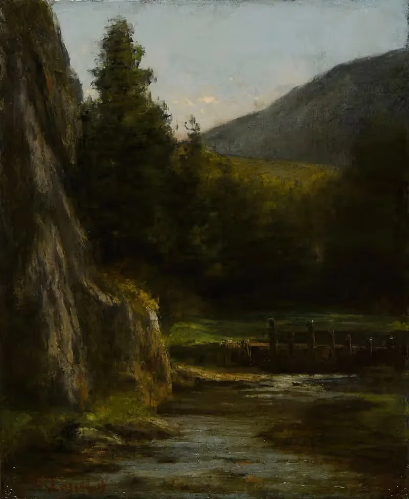 Rochers, sapins, ruisseau — Gustave Courbet