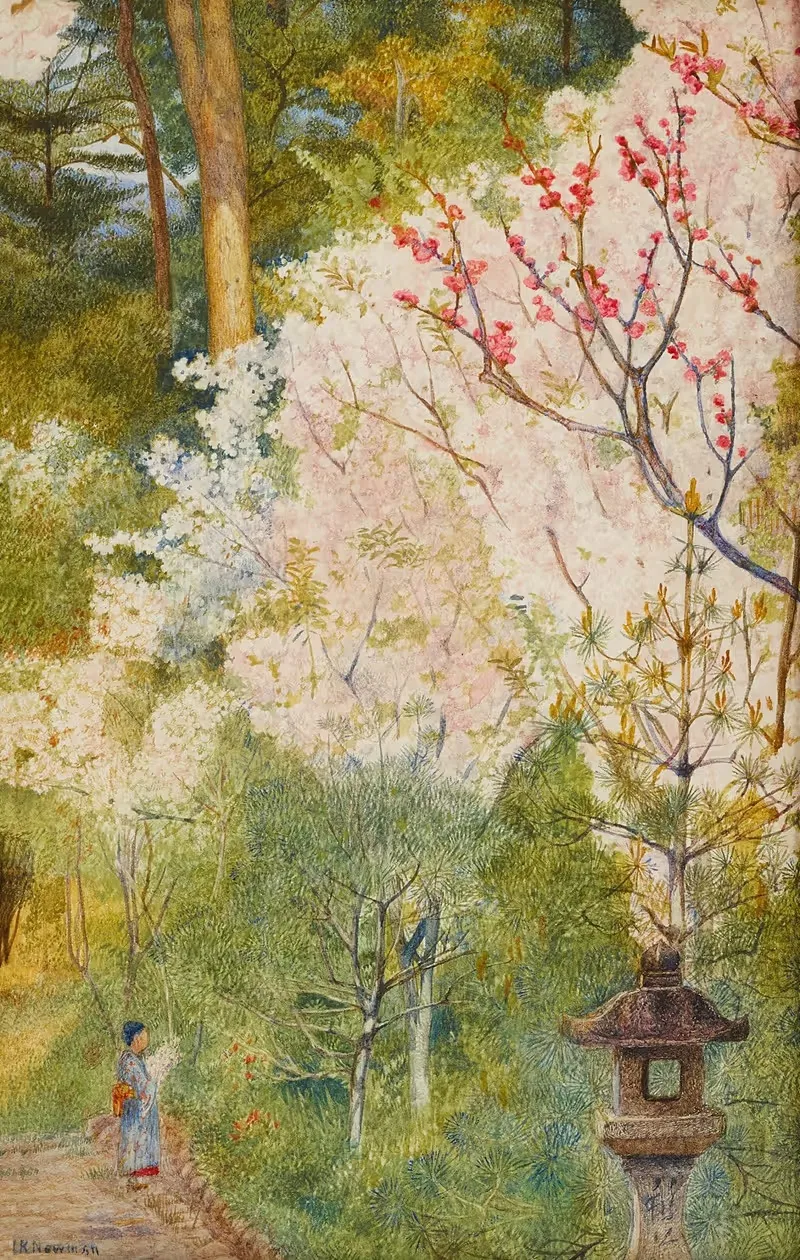 Цветение вишни (Киото) by Генри Родерик Ньюман, 1898 — digital art print download
