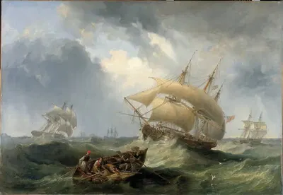 Судоходство в открытом море by Джеймс Уилсон Кармайкл, 1838 — digital art print download