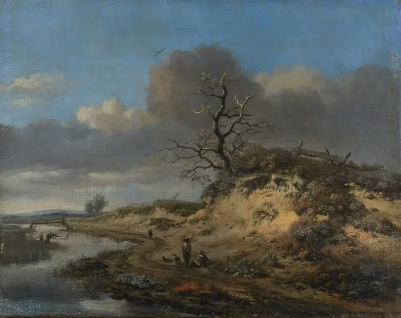 Dune landscape with a sand road along a river — Jan Wijnants