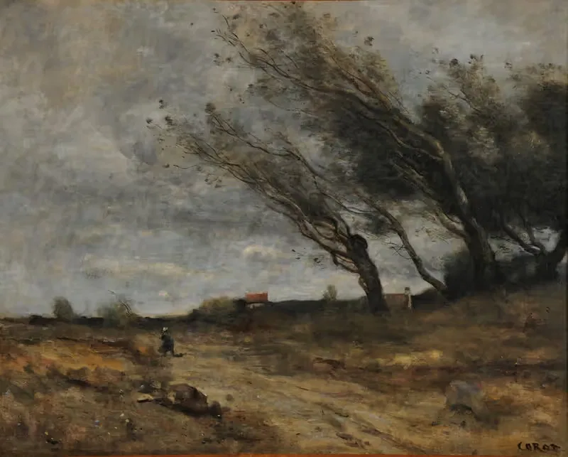 Удар ветра by Жан-Батист-Камиль Коро, 1865-1870 — digital art print download