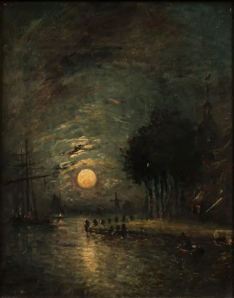 Moonlight, View of Dordrecht — Johan Barthold Jongkind