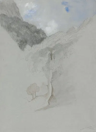 Casade de Lys From Below by James Duffield Harding, 1834 — digital art print download