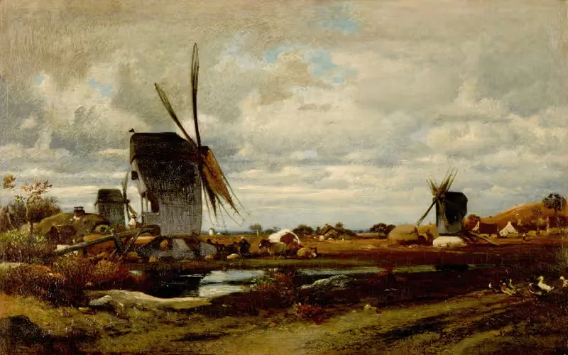 Ветряные мельницы by Жюль Дюпре, 1835 — digital art print download