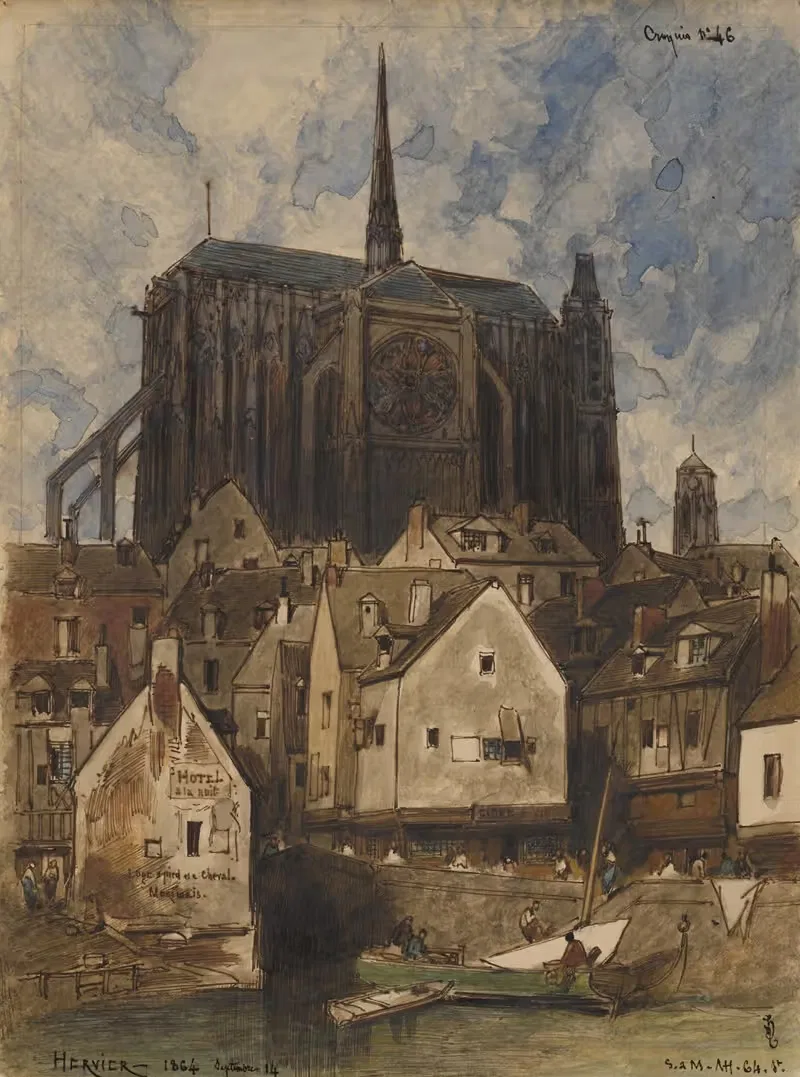 Exterior of a Cathedral — Louis-Adolphe Hervier