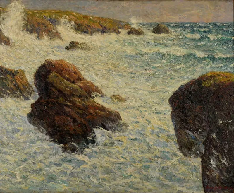 Шторм в Кибероне (Морбиан) by Максим Мофра, 1904 — digital art print download