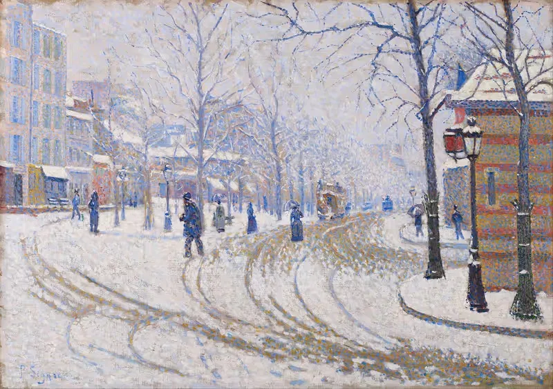 Снег, бульвар де Клиший, Париж by Поль Синьяк, 1886 — digital art print download