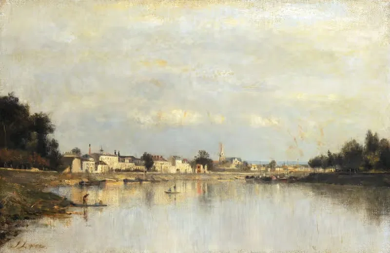Вид на Конфлан-Сент-Онорин by Станислас Лепин, 1878 — digital art print download