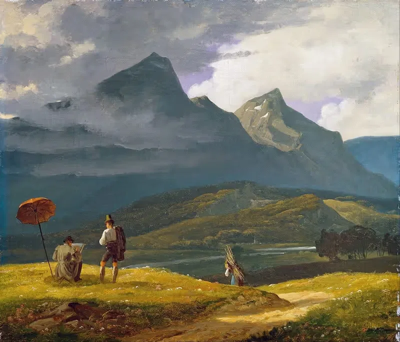 Горный пейзаж by Вильгельм Бендс, 1831 — digital art print download