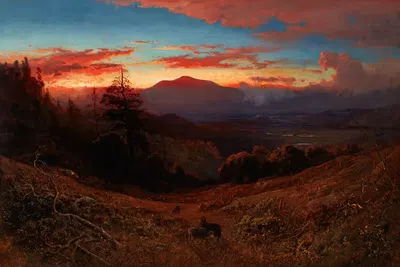 Sunset on Mount Diablo (Marin Sunset) by William Keith, 1877 — digital art print download
