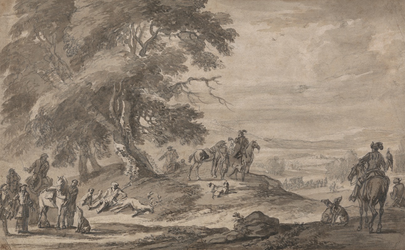 Stag Hunting by Jan Wyck — digital art print download