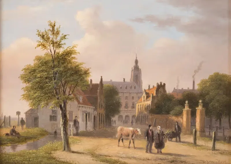 View of a Dutch town — Bartholomeus Johannes van Hove