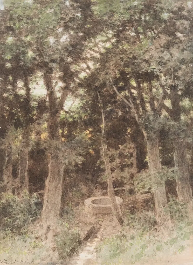 Лес с колодцем by Карл Теодор Рейффенштейн, 1889 — digital art print download