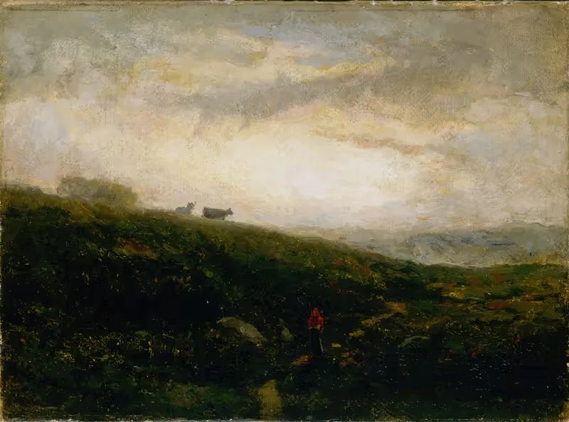 Untitled (cows descending hillside) by Edward Mitchell Bannister, 1881 — digital art print download