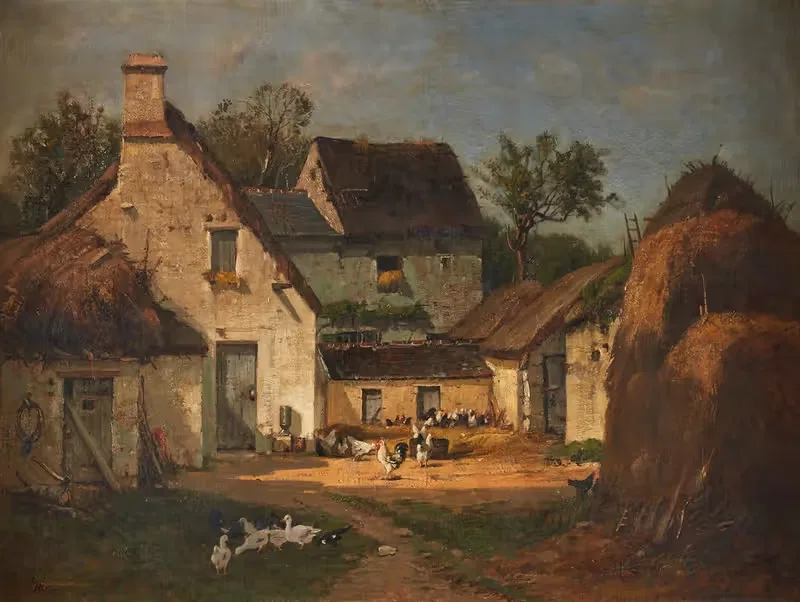 Двор фермы, д'Эйсон, Франция by Франсуа де Блуа, 1878 — digital art print download