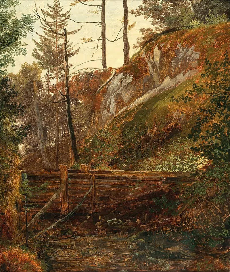 The Weir near Miesenbach — Friedrich August Matthias Gauermann