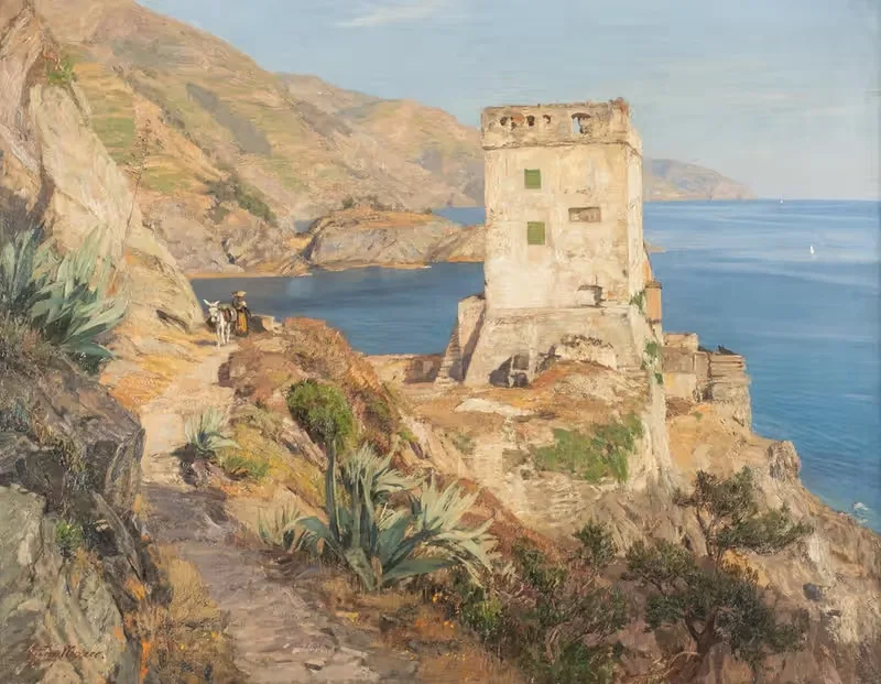 Rocky coast at Monterosso — Georg Macco