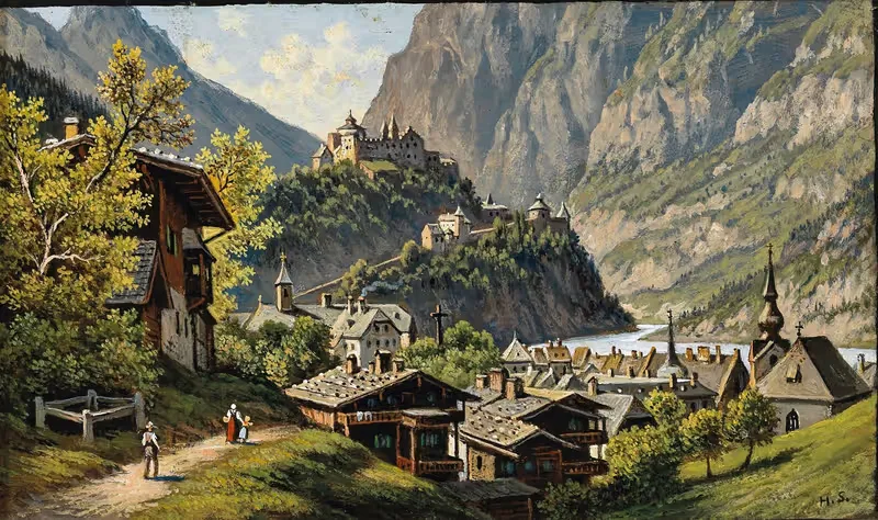 Вид на Верфен by Хуберт Саттлер — digital art print download
