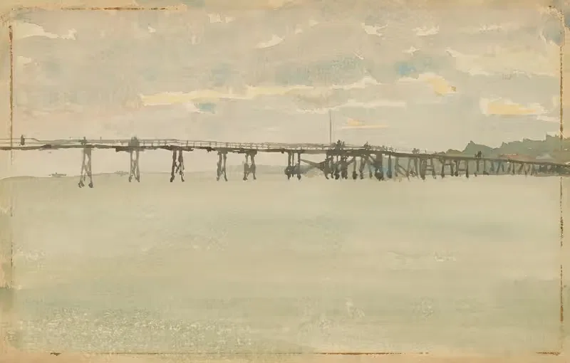 Серый и серебряный — пирс, Саутенд by Джеймс Абботт МаКнилл Уистлер, 1882-1883 — digital art print download