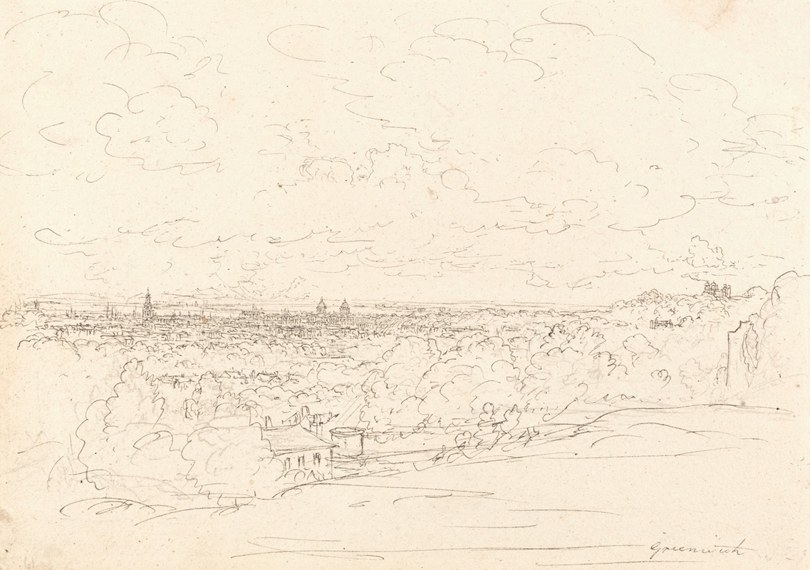 Distant View of Greenwich by Джон Гловер — digital art print download